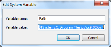 edit system variabels path in windows 7