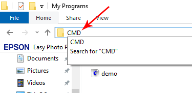 open cmd for run c programs