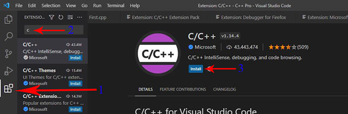 download c++ extension for vs code