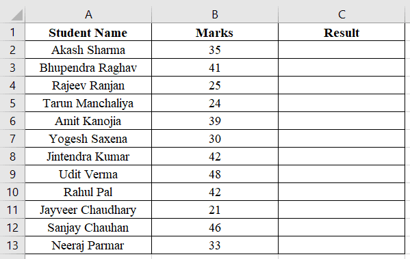 IF Function in Excel in Hindi